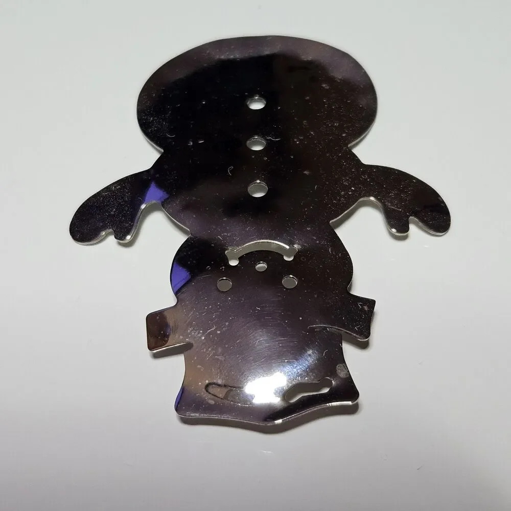 Vintage Silver Tone Shiny Frosty Snowman Brooch